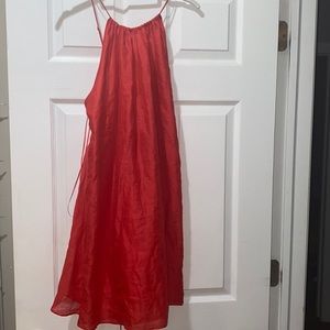Banana Republic Red Backless Halter Dress
